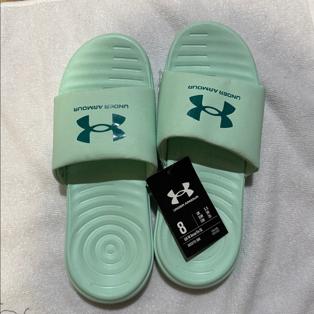 Under Armour Light Green Slide Sandals